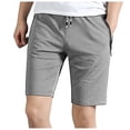 thumbnail image 1 of Mens Shorts Summer Casual Elastic Waist Workout Short Drawstring With Zipper Pockets Big And Tall Shorts Grey L, 1 of 4