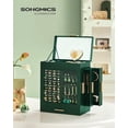 thumbnail image 4 of SONGMICS Jewelry Box with Glass Window 5-Layer Jewelry Organizer with 3 Side Drawers Jewelry Storage with Big Mirror Modern Forest Green and Metallic Gold, 4 of 6