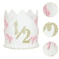 thumbnail image 6 of Yunhgft 1/2 Birthday Crown Little Princess Crown Sweet Girls Bow Decorative Themed Party Golden, 6 of 9