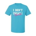 thumbnail image 2 of Wild Bobby, I Don't Sweat I Sparkle Glitter Fitness Print, Gym/Workout, Men Graphic Tee, Light Turquoise, Medium, 2 of 4