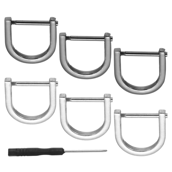 Uxcell 8Pcs 13/16" D-Rings Screw in Shackle Horseshoe U Shape D Ring Silver/Black