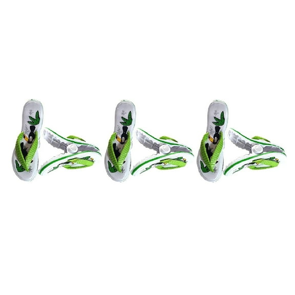 3 Pairs (6 Ct) White Toucan Flopes Style Beach Towel Clips Jumbo Size for Beach Chair, Cruise Beach Patio, Pool Accessories for Chairs, Household Clip, Baby Stroller by C&H Solutions