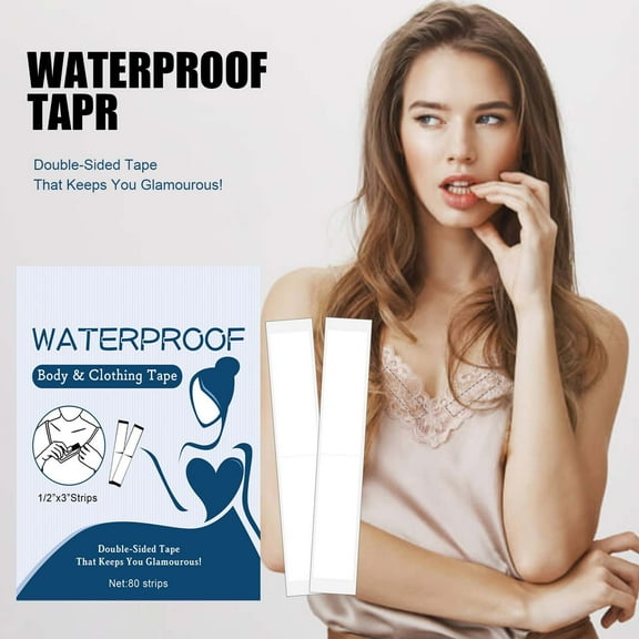 HYLLai 80pcs Invisible Fashion Tape, Double-Sided Adhesive for Necklines & Straps