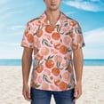 thumbnail image 2 of KLL Painting Peach Pattern Men's Hawaiian Shirt Short Sleeve Button Down Beach Shirts,3X-Large, 2 of 7