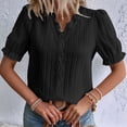 thumbnail image 4 of Blusa Elegante de Encaje con Cuello en V y Corta para Mujer Negro XXXL, 4 of 8