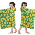 thumbnail image 4 of Yellow Lemon Fruit Dots Green Pattern Hooded Bath Towel，60"x35" for Ages 3 To 12 Kids, Quick Dry Lightweight Soft Microfiber Hood Beach Towel Cover Up for Kids, 4 of 7