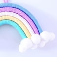 thumbnail image 4 of Tapiz de macramé arcoíris tejido con cordón de algodón para colgar en la pared, decoración artística para habitación infantil F, 4 of 9