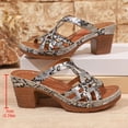 thumbnail image 6 of Heels for Women Cutout Retro Pattern Orthopedic Sandals Open Toe Chunky Heeled Slides Casual Slip on Summer Dress Shoes Silver Size 7.5, 6 of 8