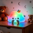 thumbnail image 7 of Cute Cloud Shaped Rechargeable Silicone Night Light, Soft Warm & RGB Color Changing Lamp, Portable Dimmable LED Bedside Lamp for Bedroom Dorm Office Home Decor Holiday Gift, 7 of 7