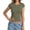 Army Green, variant on Womens T Shirt Crew Neck Cap Sleeve Slim Cropped Tops Soft Breathable Minimalist Casual Summer Layering Tees