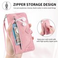 thumbnail image 5 of Dteck Case for Samsung Galaxy A52 5G,Magnetic Leather 7 Card Slots Zipper Wallet Case Shockproof Rubber Kickstand Cover with Wrist Strap, Pink, 5 of 7