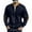 B-Navy, variant on Wyobmus Mens Lightweight Bomber Jacket With Elbow Patch Casual Windbreaker Half Zip Coat With Pockets Spring Fall Long Sleeve Pullover Jackets A-Black