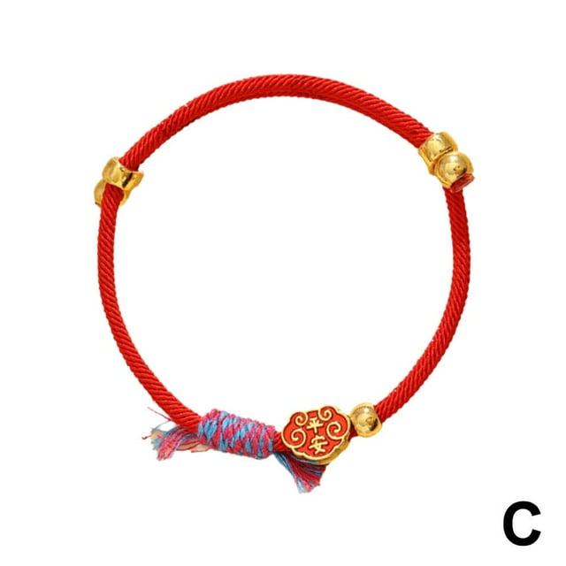 Bracelet en Corde Rouge Année de Vie 2025 Pendentif Chanceux M7M4 W4H5 A5O M6U6