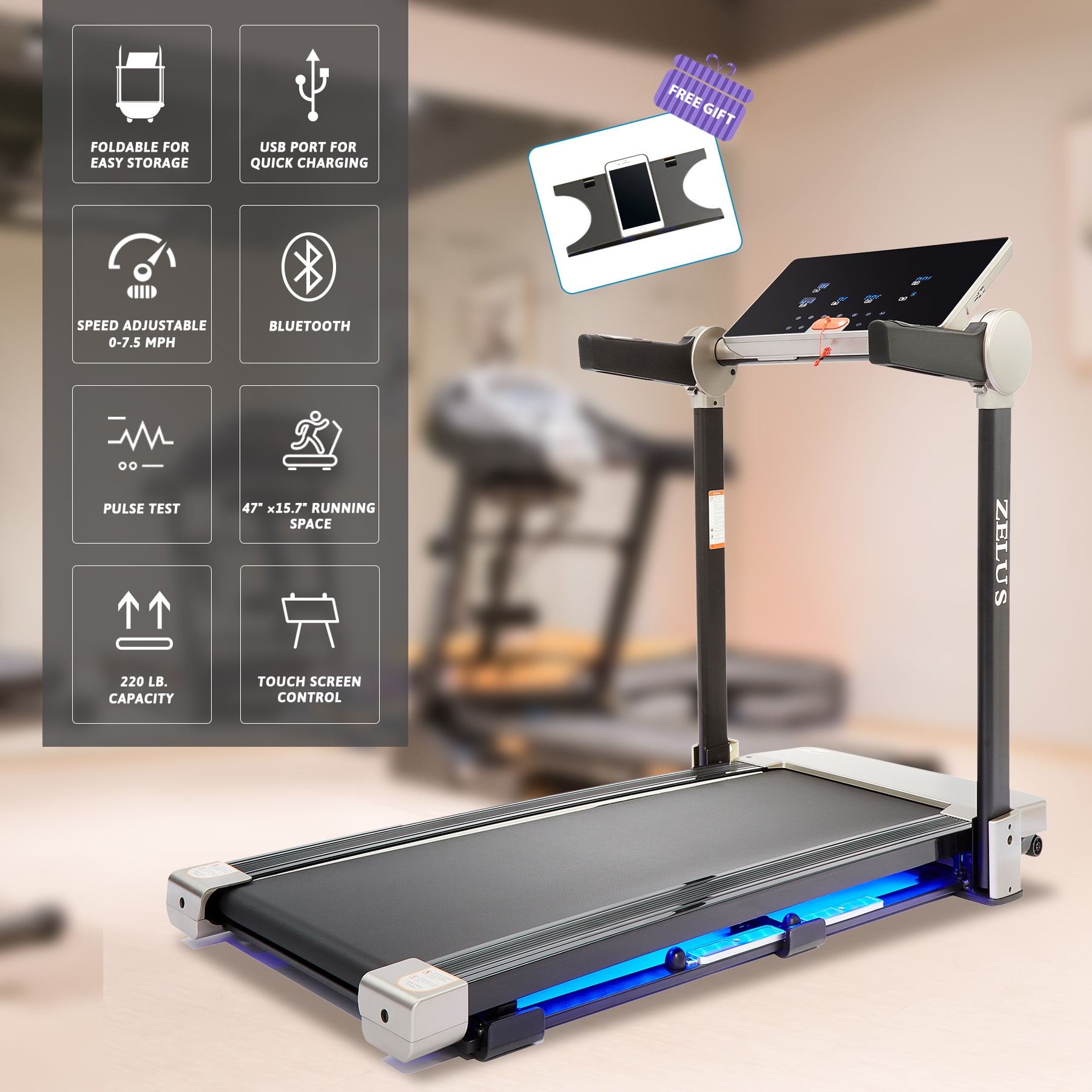 Electric Motorized Running Machine Folding Treadmill Home Gym With MP3 Player 