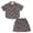 Brown, variant on NIPAXO Boys Shirt Set Floral Print Cotton Blend Short Sleeve Button Down Shirt and Shorts 2-Piece Outfit Set for Boys, Brown, Sizes 4-5Y