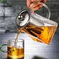 thumbnail image 3 of pitrice Tea Pot with Stainless Steel Infuser Transparent Temperature Glass Kettle Square Filter Juice Heated Container Home Office Hotel 350ml, 3 of 8