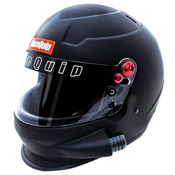 RaceQuip Helmet 296993 PRO20 Side Air; Full Face; Fiber Reinforced Polymer Shell/Polystyrene Liner; Snell SA 2020 Rated; Medium; Flat Black; With Polycarbonate Faceshield