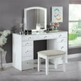 thumbnail image 4 of Bowery Hill Modern Solid Wood 3-Piece Vanity Set in White Finish, 4 of 10