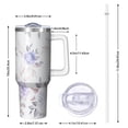 thumbnail image 2 of Floral 40oz Tumbler– Stainless Steel Insulated Tumbler with Handle and Straw, Large Capacity Travel Cup for Hot & Cold Drinks,Thanksgiving,Christmas, Spring,Flower, 2 of 6