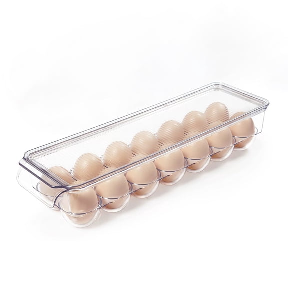Home Egg Container With Lid for Refrigerator Organization, Clear Stackable Egg Holder for Kitchen or Pantry Organizers and Storage-1pack