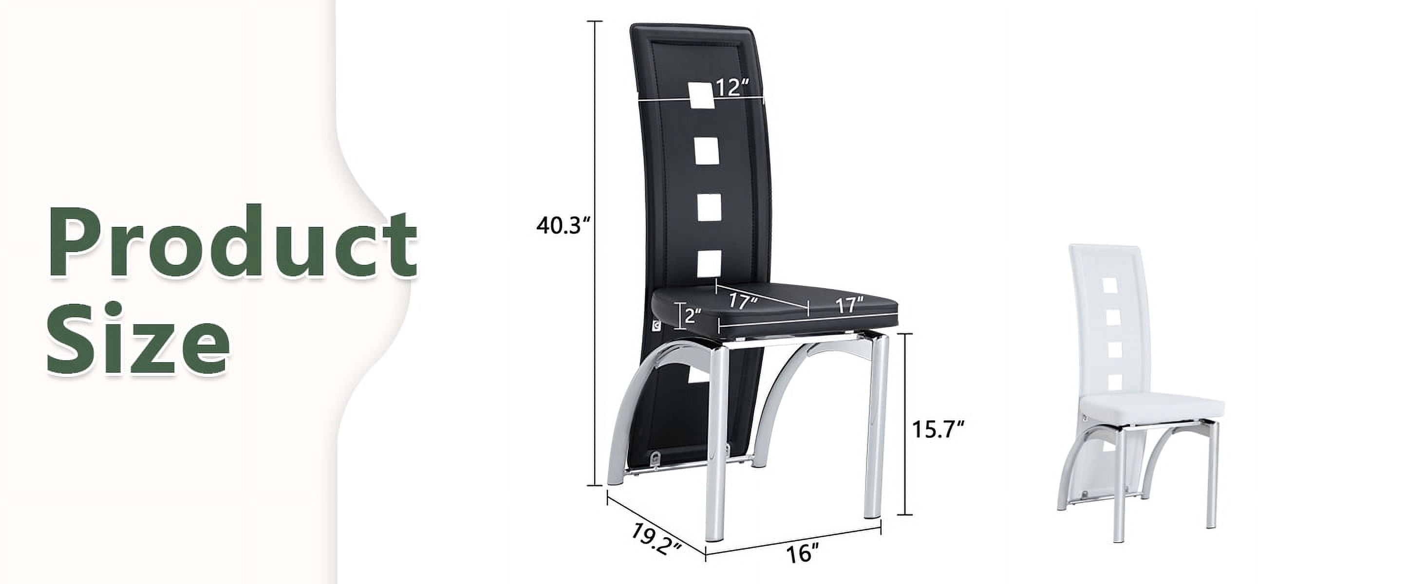 Noble House Modern Minimalist 4-Piece Dining Chair Set - Black Saddleback