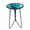 Blue Glass 12inch, variant on Patio Side Table, Small Round End Table, Metal Side Table Outdoor, Small Porch Table for Indoor Balcony Furniture Decor (Blue Glass 12inch)