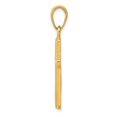 thumbnail image 2 of 14K Gold Polished Cross With Stripped Border Pendant, 2 of 3