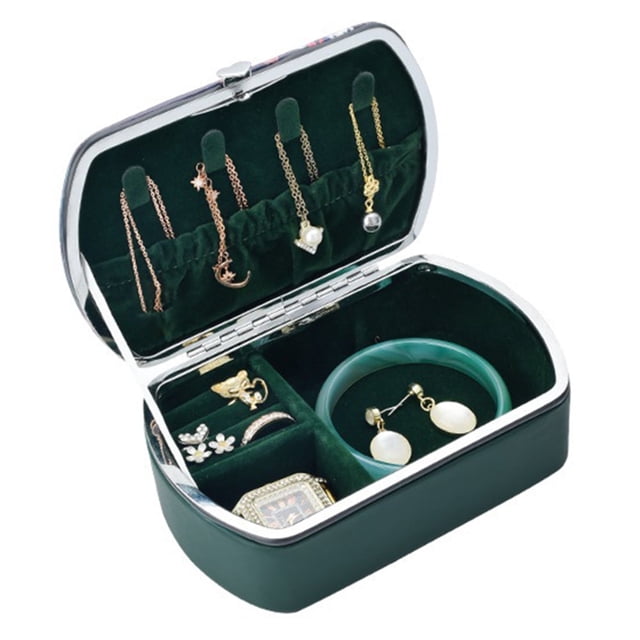 Small Travel Jewelry Box Jewelry Makeup Organizer Bag for Necklaces Rings Studs Bracelets