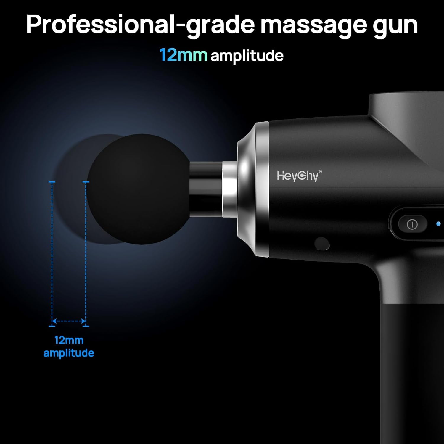 Professional Muscle Massage Gun Deep Tissue, Portable Handheld Massager with 5 Speeds and 5 Heads, Percussion Back Body Masajeador 12mm Amptitude for Athletes, Electric Back and Neck Massager