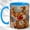 Blue, variant on Holiday Reindeer Coffee Mug, Winter Deer Mug, Ceramic 11 oz