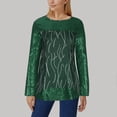 thumbnail image 2 of Hfyihgf Sequin Tops for Women Long Sleeve Crewneck Shiny Sparkly Glitter Party Tops Blouse Clubwear(Green,M), 2 of 5