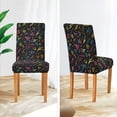 thumbnail image 3 of Yayeee 4 Pack Dining Chair Covers Stretch Parson Chairs Slipcovers Seat Protector, Black Neon Lightning, 3 of 6