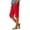 Red, variant on Audhol Women's Shorts! Womens Casual Loose Elastic Waist Cotton Trouser Cropped Wide Leg Pants Knee Length Shorts Women Green L