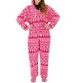 thumbnail image 4 of ICHUANYI Clearance Fashion Women Christmas Pajamas Snowman Print Jumpsuit Long-sleeved Tracksuit ICHUANYI "ICHUANYI", 4 of 6
