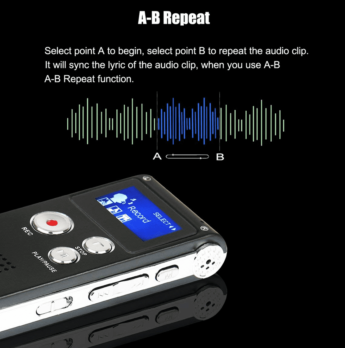 Digital Voice Recorder with Playback,Activated Recorder for Meetings/Lectures/Interviews/Classes,with USB Rechargeable