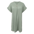 thumbnail image 4 of DHFJKG V Neck Tshirt Dresses For Women Short Sleeve Lightweight Summer Loose Fit Solid Color Mini Dress Casual Daily Wear Soft Dresses, 4 of 5