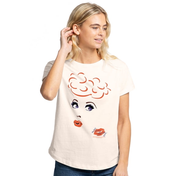 I Love Lucy Eyelashes Women's Graphic T-Shirt Rolled Sleeve Tee