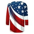 thumbnail image 4 of VKOYWKM American Flag Shirt for Women USA Flag T Shirts 3/4 Sleeve Independence Day Top Stars and Stripes Graphic Tees Patriotic Blouse, 4 of 5