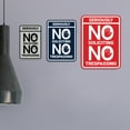 thumbnail image 3 of Portrait Round Seriously No Soliciting No Trespassing Sign (Blue) - Small, 3 of 7