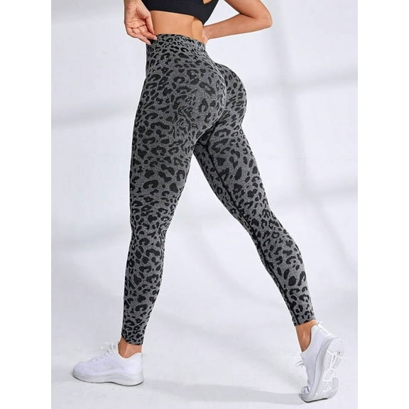High-Waist Seamless Leopard Print Leggings for Women – Soft, Stretchy, and Comfortable Workout and Yoga Pants