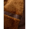 thumbnail image 6 of KVE Boy's Faux Leather Jacket Windproof Fleece Lined Warm Winter Coat Kids Bomber Outerwear PU Motorcycle Hooded Jacket Camel 4-5, 6 of 9