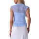 thumbnail image 3 of Cárdigan de encaje con mangas de capucha INSPIRE CHIC para mujeres, elegante shrug floral para bodas de noche, talla XL, azul cielo, 3 of 6