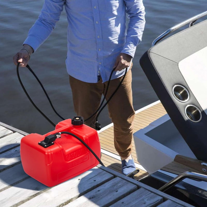 Towallmark 3 Gallon Portable Gas Tank, Marine Fuel Tank, Outboard Fuel Tank with Hose and I Handle, for Boat Marine Use