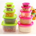 thumbnail image 5 of Microwave Food Storage Container Set Bowls With Lid Ideal For Students And Lunch Boxes Round And Square Shapes 5 Piece Set, 5 of 8