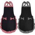 thumbnail image 1 of 2 PCS Woman Apron, Black Aprons for Women with 2 Pockets, Waterproof Kitchen Aprons, Chef Apron for Cooking, Gardening, Premium Aprons as Gifts for Mo, 1 of 5