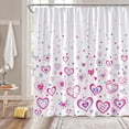 thumbnail image 2 of Valentine''s Day Shower Curtain Pink Love Heart Star Romantic Sweet Couple Holiday Boho Fabric Bathroom Decor Curtains with Hooks,White Pink, 2 of 5