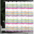 thumbnail image 4 of Ambesonne Striped Shower Curtain, Bows Hearts Dots Girly, 69"Wx84"L, Multicolor, 4 of 5