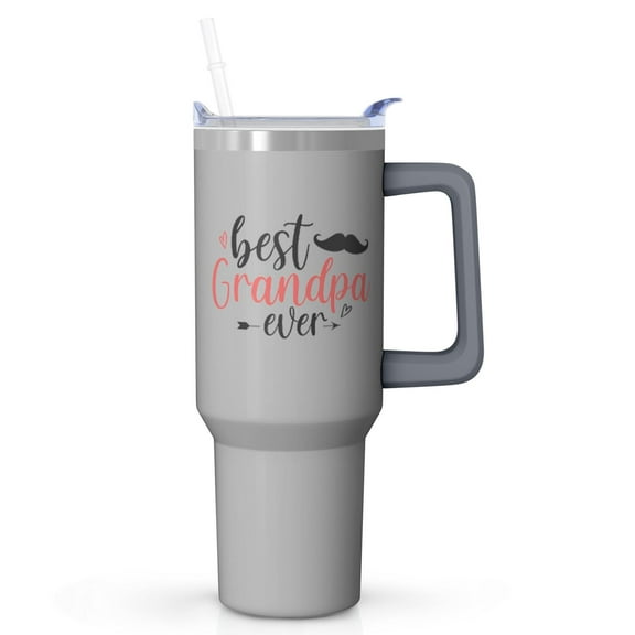 Grandpa's Elite 40oz Tumbler, Insulated Stainless Steel Cup with Handle, Wonderful Birthday Gift