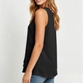 thumbnail image 6 of VBVC Women's Cotton-Linen Layered Hem Tank Top , Ladies' Sleeveless Crew Neck Casual Blouse , Summer Flowy Loose Tunic Top For Women,Black,S-2XL, 6 of 7