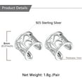 thumbnail image 5 of SILVERCUTE 925 Sterling Silver Earrings for Women,Silver Cat/Dinosaur/Devil Horn/Leaf/Snake/Skeleton Various Stud Earrings or Ear Cuffs, 5 of 15